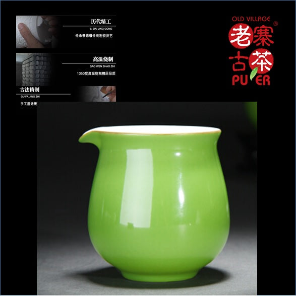 Premium Porcelain Tea Set of 6 Pieces from Jingdezhen - Luxury Apple Green Ceramic Gift Set for Chinese Tea Ceremony, Home Decor & Special Occasions