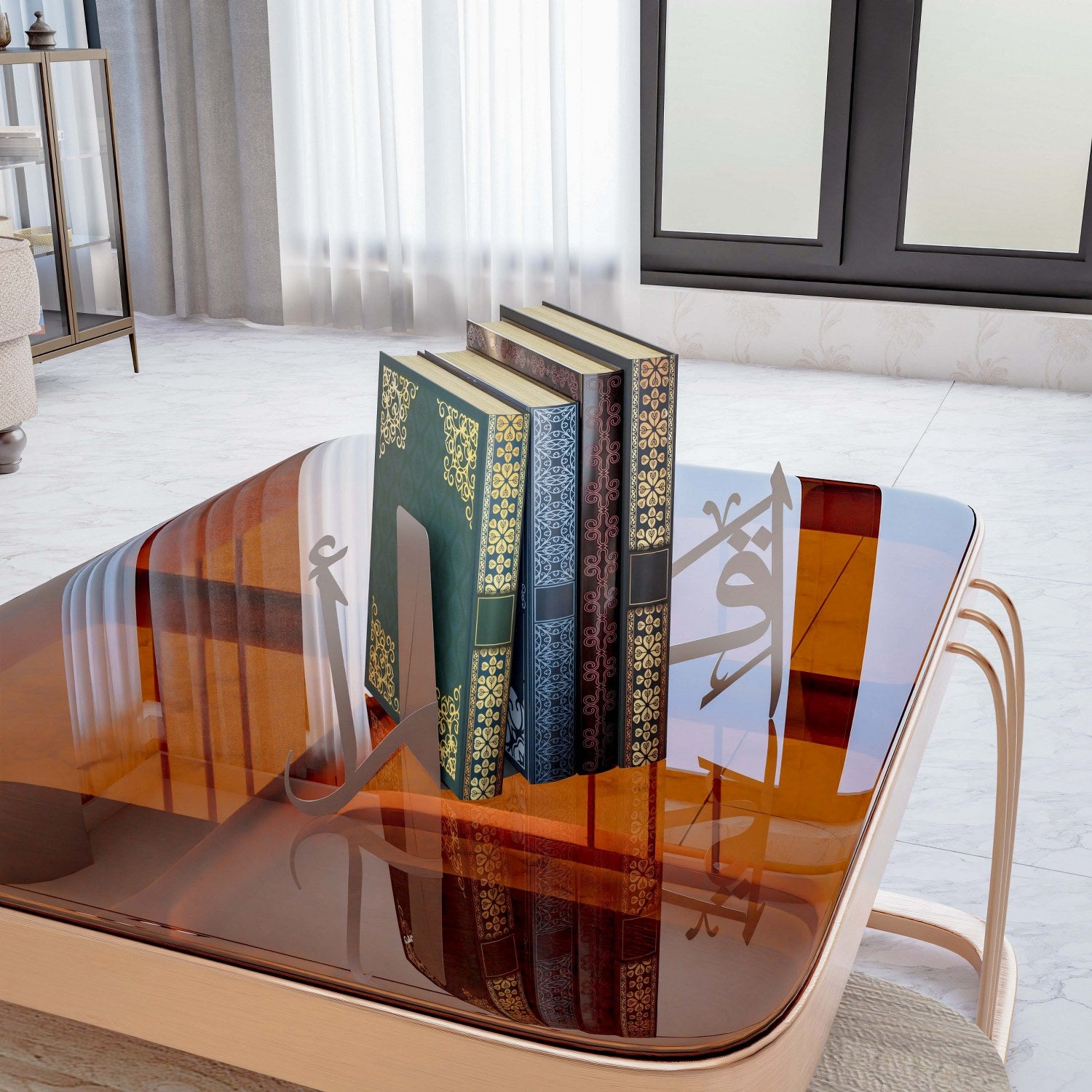 Islamic Bookends for Quran - Elegant Home Decor for Bookshelves, Office & Study Room - Perfect for Muslim Prayer Spaces & Gift Giving