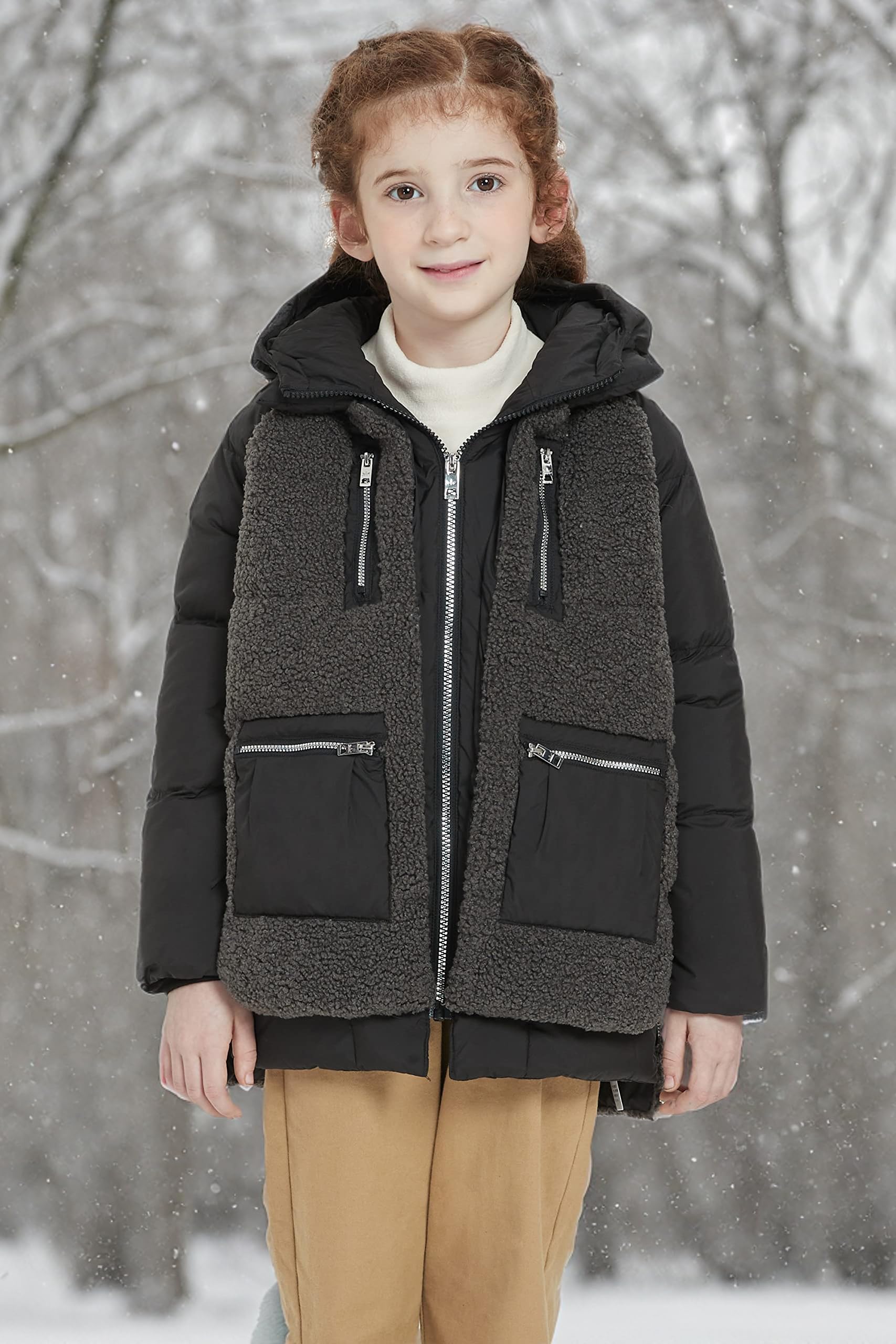 Orolay Kids Hooded Down Puffer Jacket - Quilted Winter Coat for Boys & Girls - Warm & Waterproof for Snow, School & Outdoor Activities