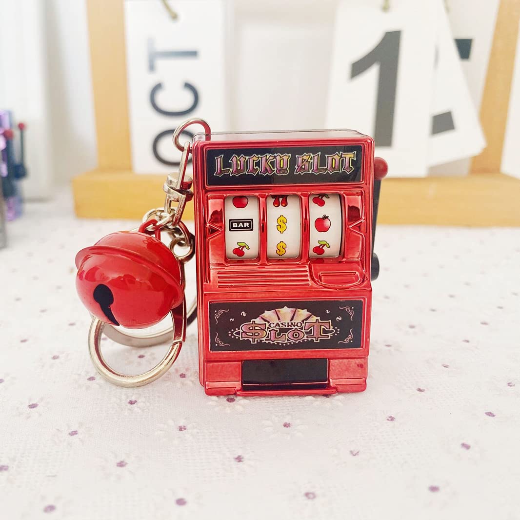 Mini Fruit Digital Lottery Machine - Creative Handheld Game Toy with Keychain, Red Bell - Fun for Parties, Gifts & Office Breaks