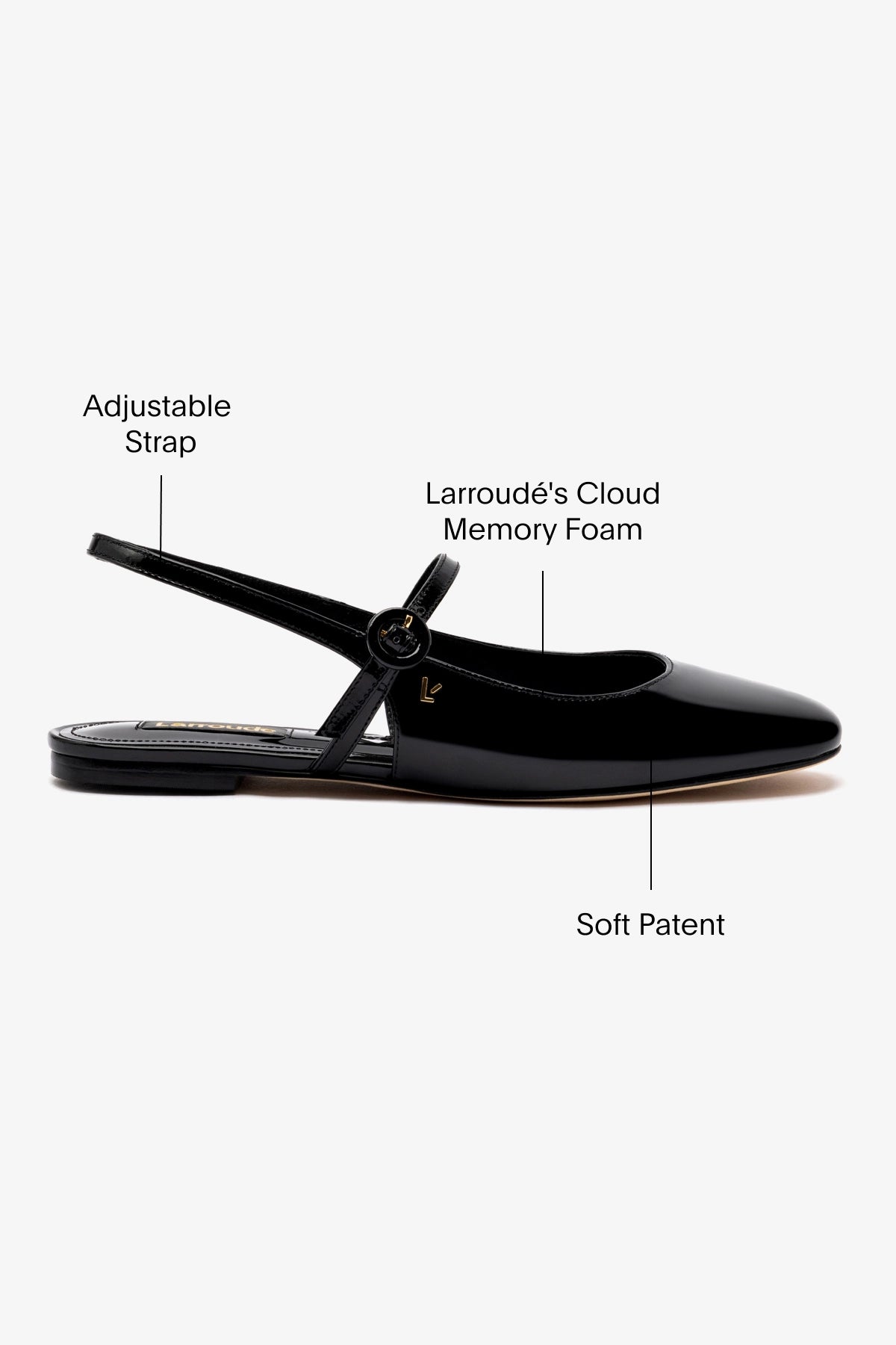 Georgina Black Patent Leather Ballet Flats - Elegant & Comfortable Women's Shoes for Work, Office & Casual Wear