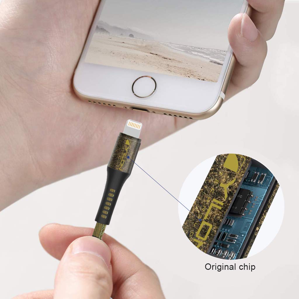 MFi Certified Lightning Cable 3.3ft - Fast Charging USB Cable for iPhone 12/11/X/8 & More - Durable iPhone Charger Cord for Home, Office & Travel (Cowboy Style)