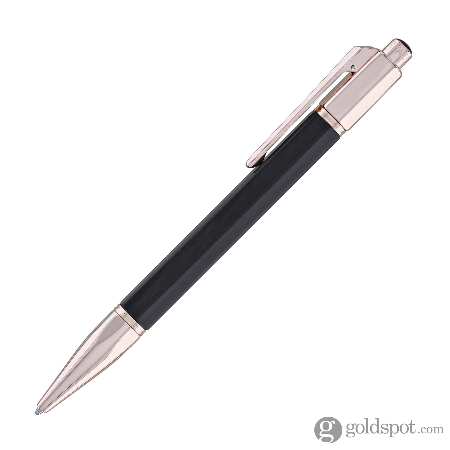 Luxury Caran d'Ache Varius Ebony Wood Ballpoint Pen with Rose Gold Coating - Premium Writing Instrument for Business, Gifting & Collectors