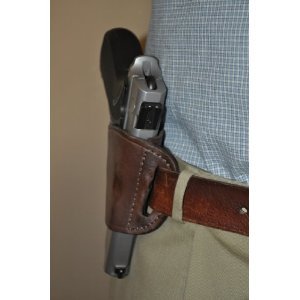 Premium Brown Leather Beltslide Gun Holster for Glock 25,26,27,28,29,30,31 - Concealed Carry, Tactical & Everyday Use