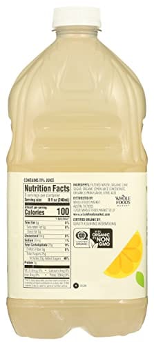 Organic Lemonade by 365 Whole Foods Market - 64 Fl Oz (1.89L) | Refreshing Summer Drink for Picnics, BBQs & Healthy Hydration