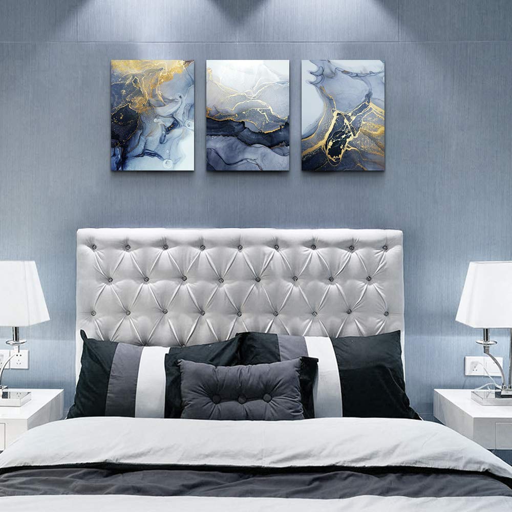 Abstract Wall Art Paintings - Modern Ink Wall Decor for Living Room, Bedroom, Office & Bathroom - 3 Panel Set (16x24 Inch Each) - Perfect for Home Decor, Gifts & Interior Design