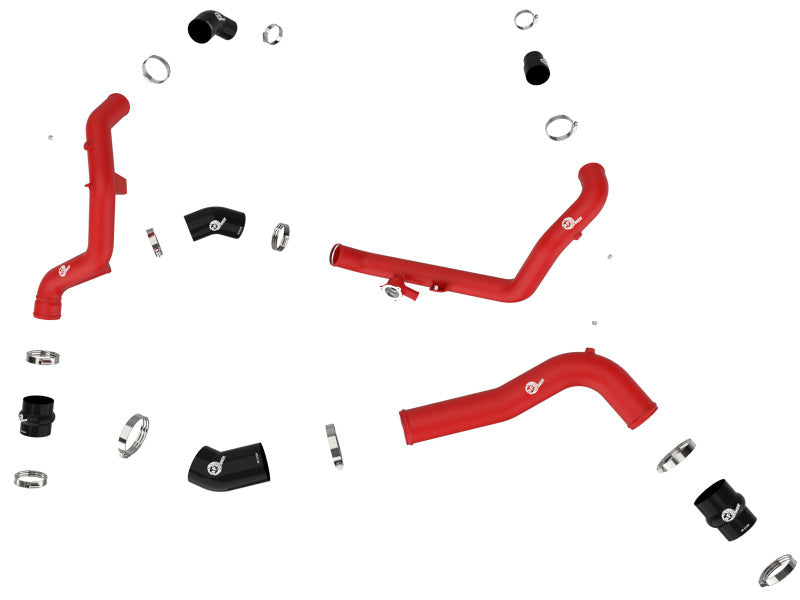 aFe 20 23 Ford Explorer ST V6 3.0L (Twin Turbo) BladeRunner Aluminum Hot & Cold Charge Pipe Kit - Red | Performance Upgrade for Turbocharged Engines | Perfect for Street Racing & Off-Road Adventures