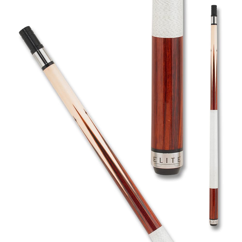 Elite ESP01 Pool Cue - Cocobolo & Hard Rock Canadian Maple with Rosewood & Green Points, Perfect for Professional and Recreational Pool Games