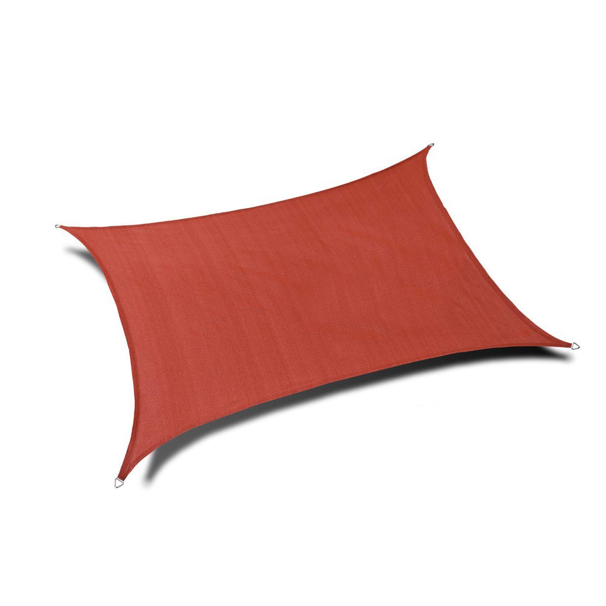 Petra's 20x13 Ft. Durable Rectangle Sun Sail Shade - 90% UV Protection Woven Outdoor Patio Fabric in Terracotta for Backyard, Pool, and Garden Coverage