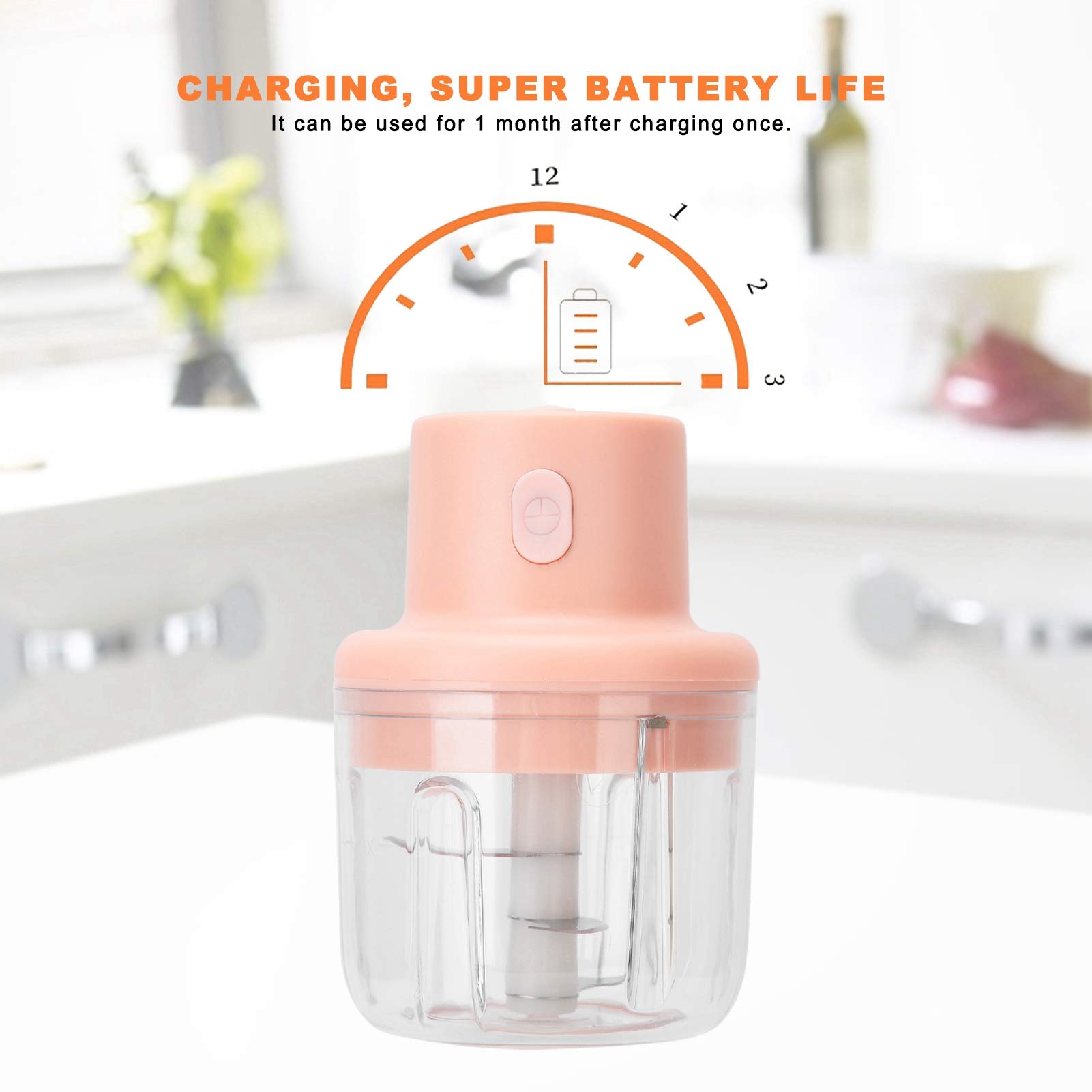 250ml Electric Meat Grinder & Food Chopper - USB Rechargeable Multifunctional Kitchen Appliance for Grinding Onion, Ginger, Garlic & Chili - Perfect for Baby Food Prep, Cooking & Meal Prepping