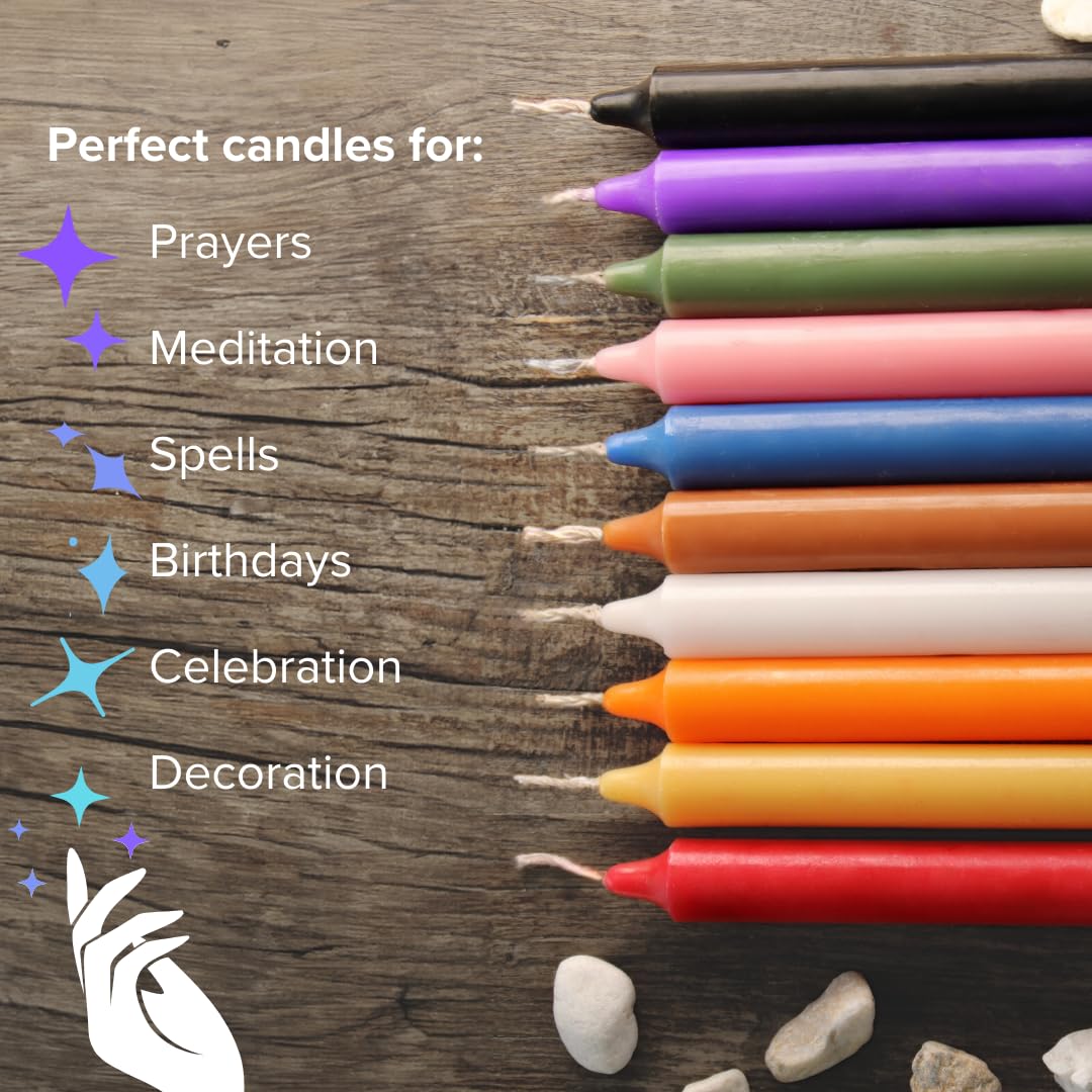 Simply Soson 5 Inch Ritual Taper Candles Bulk - 24 Pack Mini Unscented Spell Candles for Witchcraft, Altar, Prayer & Chime Decor | Perfect for Wiccan Rituals, Meditation & Spiritual Ceremonies