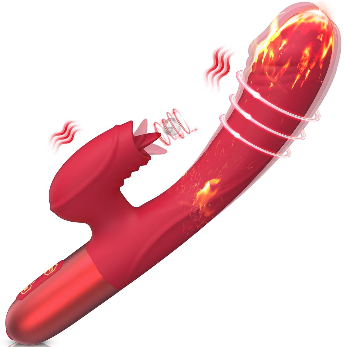 Premium Rabbit Vibrator with Heating, 10 Licking Modes & Powerful Vibration - Rechargeable G-Spot & Clitoral Stimulator for Women - Perfect for Couples Play & Solo Pleasure