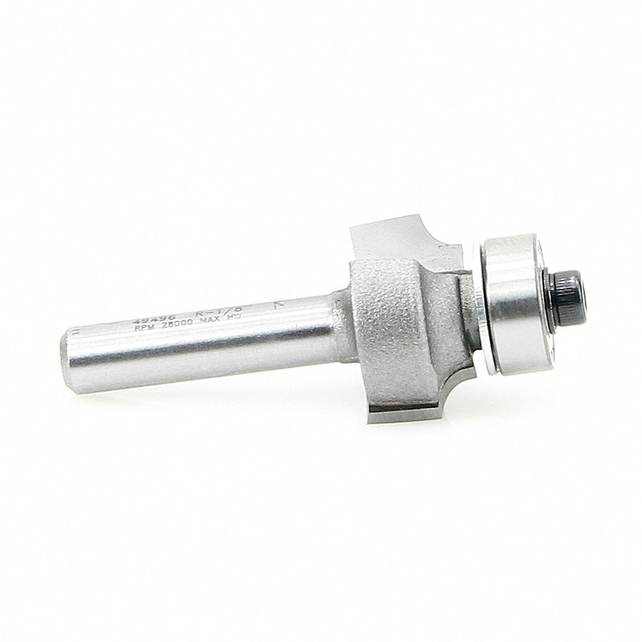 Amana Tool 49496 Corner Rounding Router Bit with 1/8 Radius & 1/4 Shank - Perfect for Woodworking, Cabinet Making, and DIY Furniture Projects