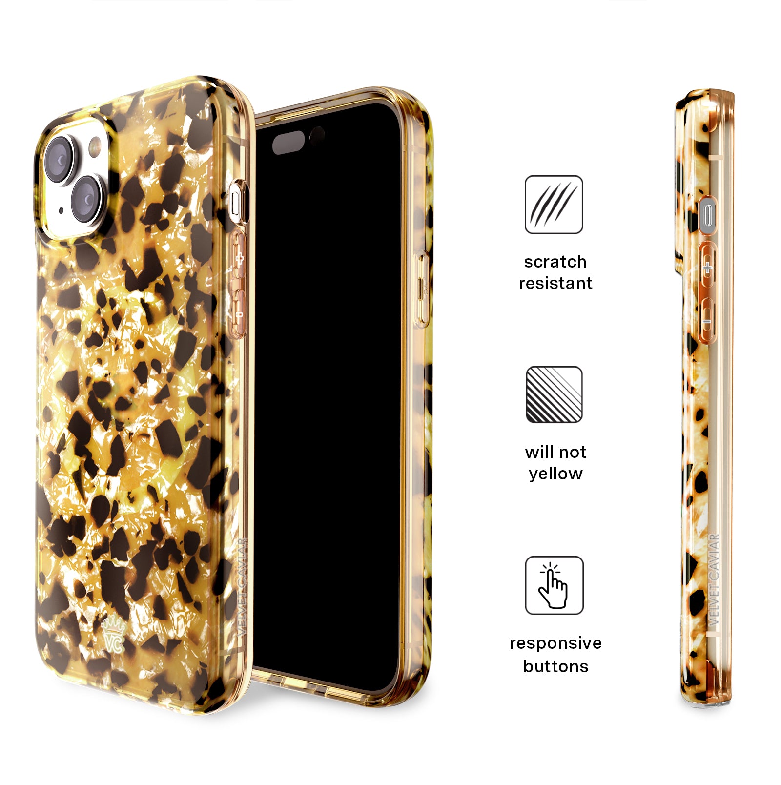 Stylish Blonde Tortoise Shell iPhone Case - Trendy & Durable Phone Cover for iPhone [Model] - Perfect for Everyday Use, Work & Travel