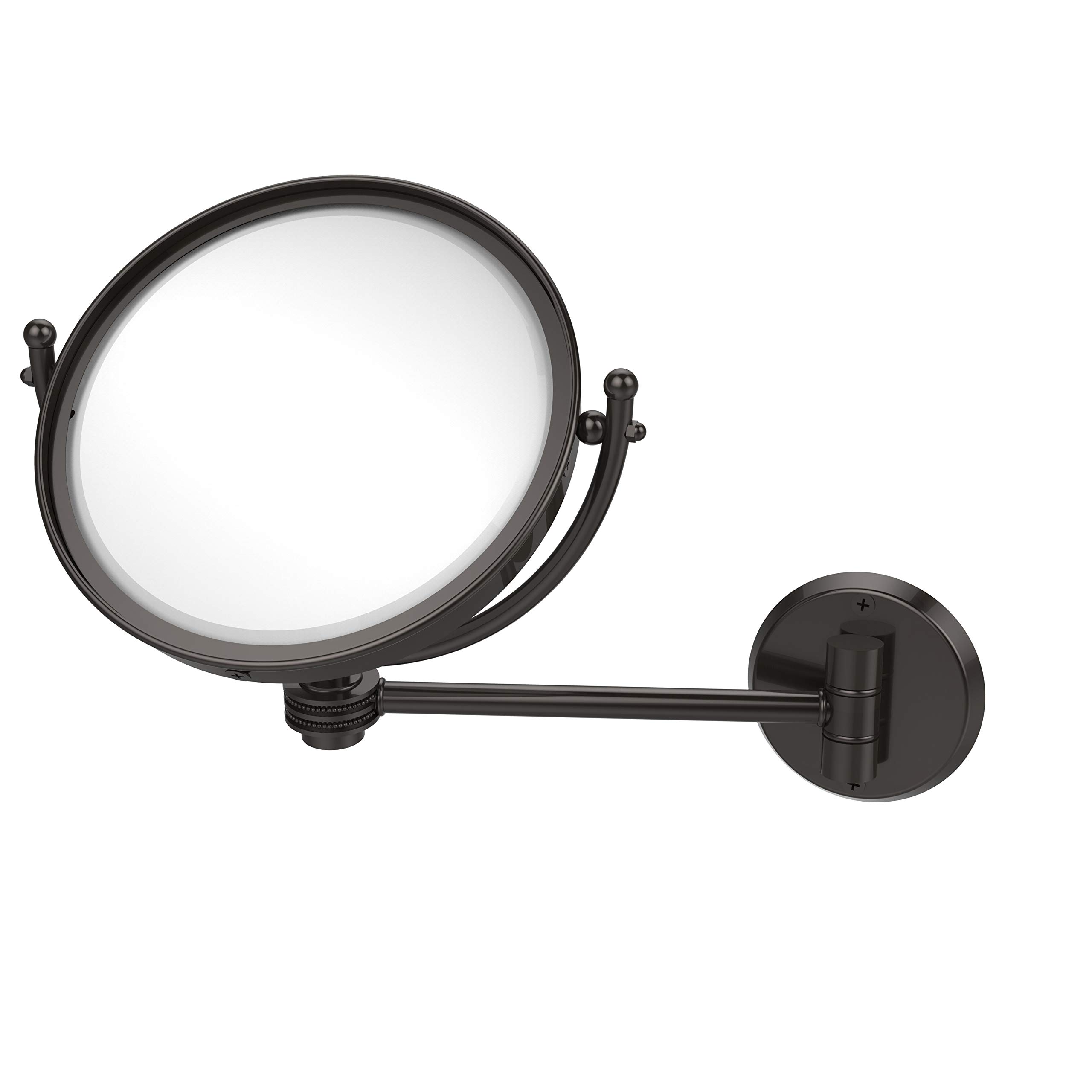 Allied Brass WM-5D/3X-ORB 8 Inch Wall Mounted 3X Magnification Makeup Mirror in Oil Rubbed Bronze - Perfect for Bathroom Vanity, Dressing Room & Shaving Station