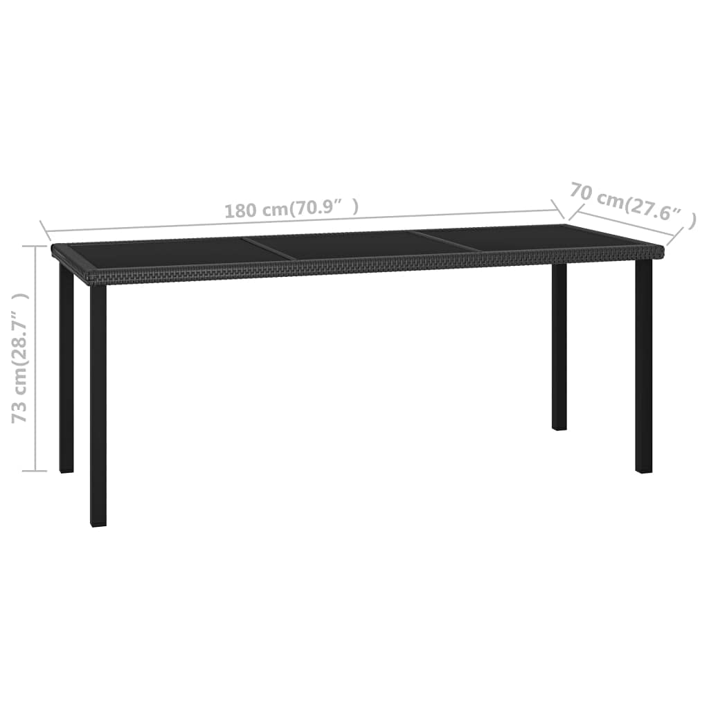 Weather-Resistant Poly Rattan Outdoor Dining Table 70.9