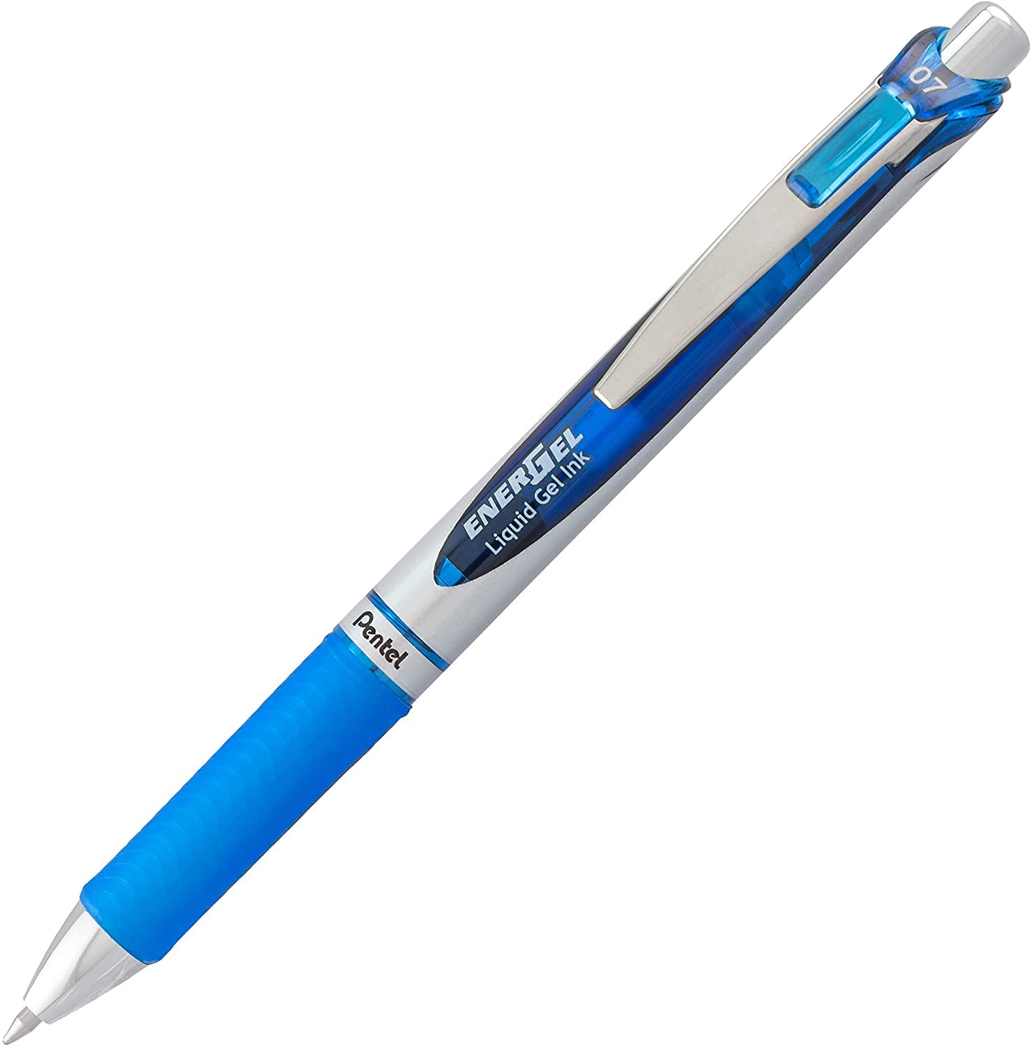 Pentel Energel 0.7mm Metal Tip Liquid Gel Pens - 5 Pack Blue RTX Deluxe Pens with 3 Refills - Smooth Writing for Office, School & Note Taking