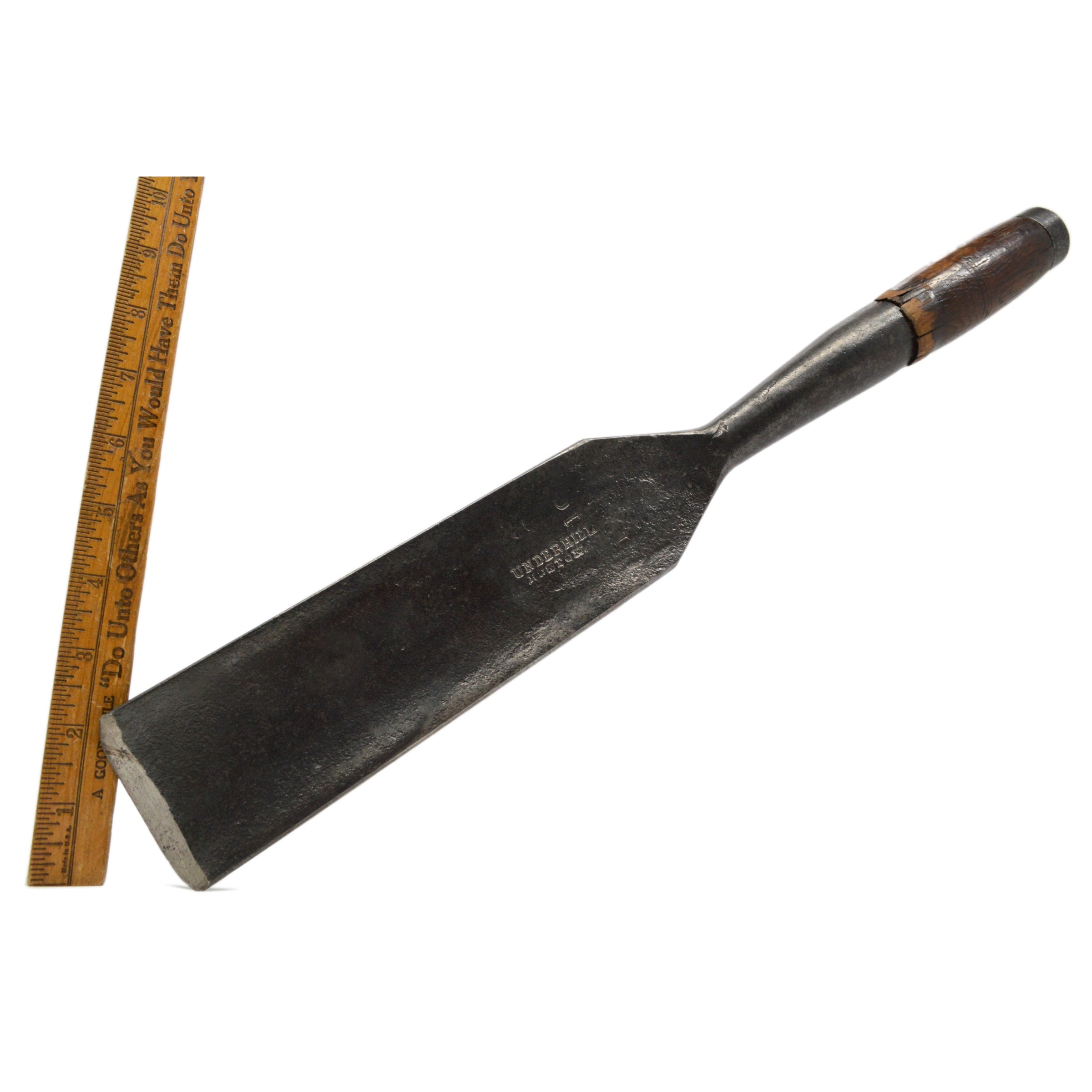 Antique Large Socket Gouge Woodworking Chisel by Underhill - 2 5/8x19 Inch Big Slick - Perfect for Wood Carving, Furniture Making & DIY Wood Projects