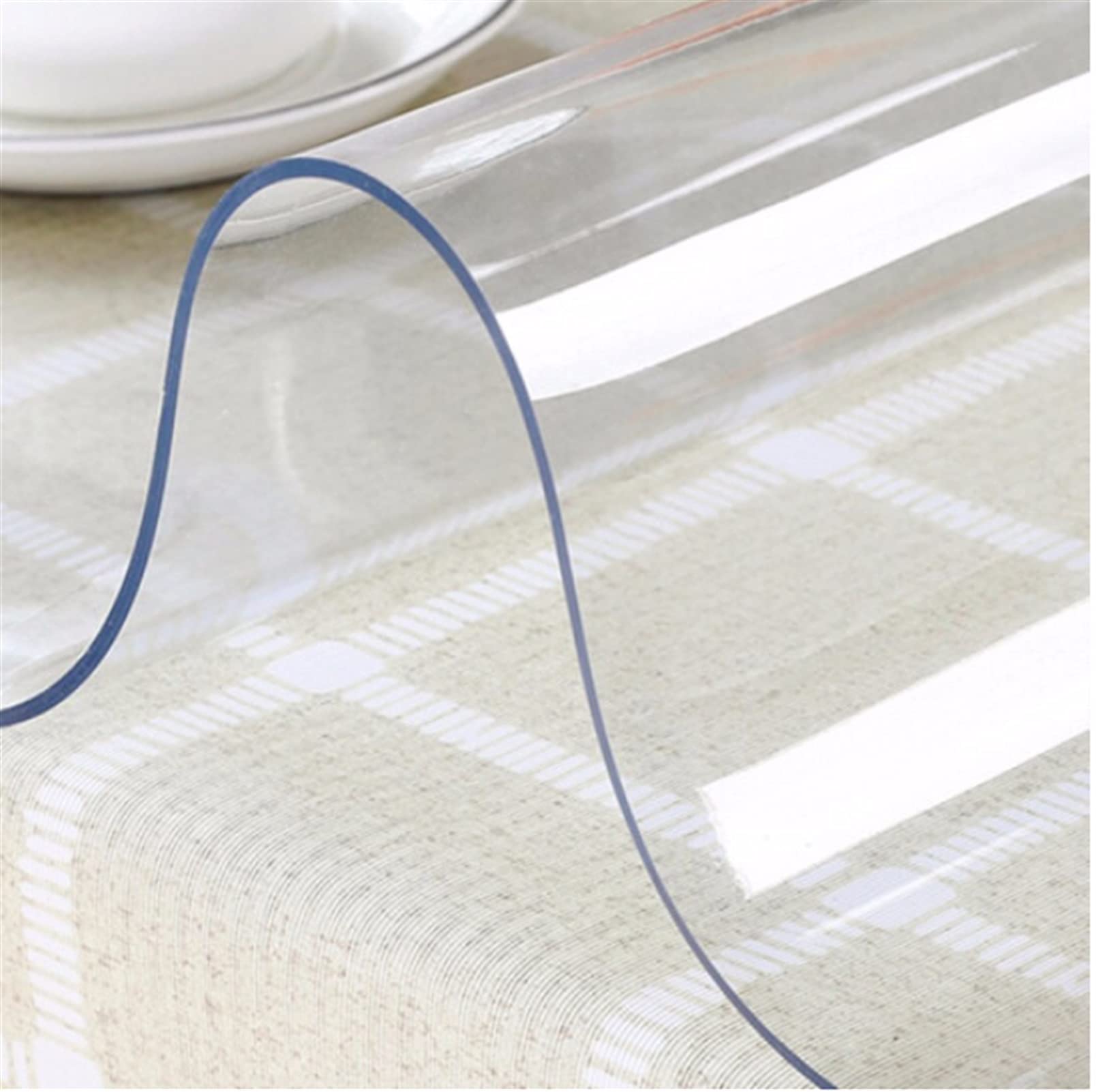 1mm PVC Transparent Tablecloth - Waterproof, Wipeable & Oil-Proof Rectangular Table Cover for Kitchen, Dining, Party & Outdoor Use - Soft Glass-Like Plastic Table Protector Pad