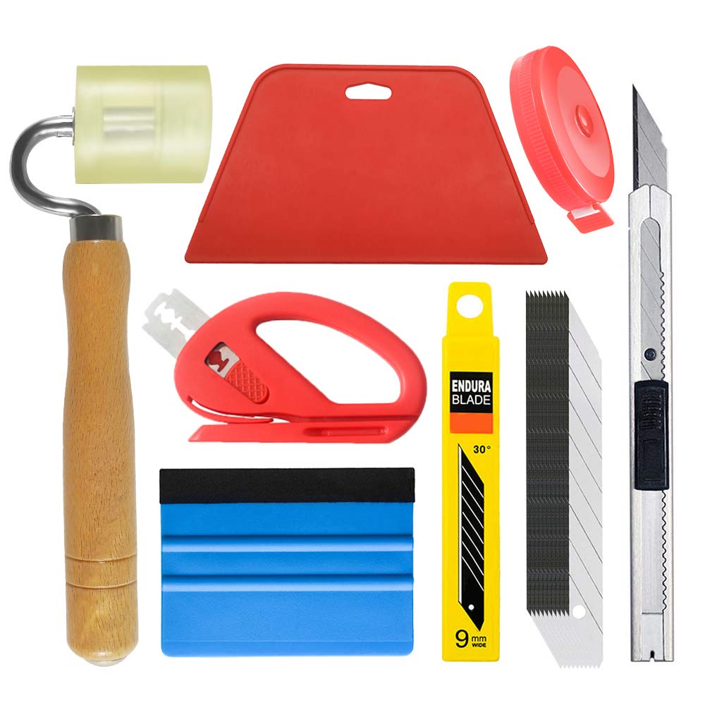 Premium Wallpaper Tool Kit with Felt Squeegee & Seam Roller - Professional Installation Tools for Wallpaper, Contact Paper & Adhesive Vinyl - Perfect for Home Renovation & DIY Projects
