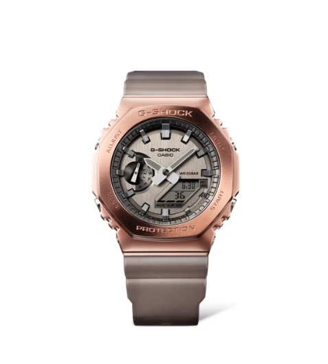 G Shock GM2100MF-5A Limited Edition Ana Digi Gold Ion Plated Bezel Men's Watch - Durable Sports & Casual Timepiece for Outdoor Activities, Work & Everyday Wear