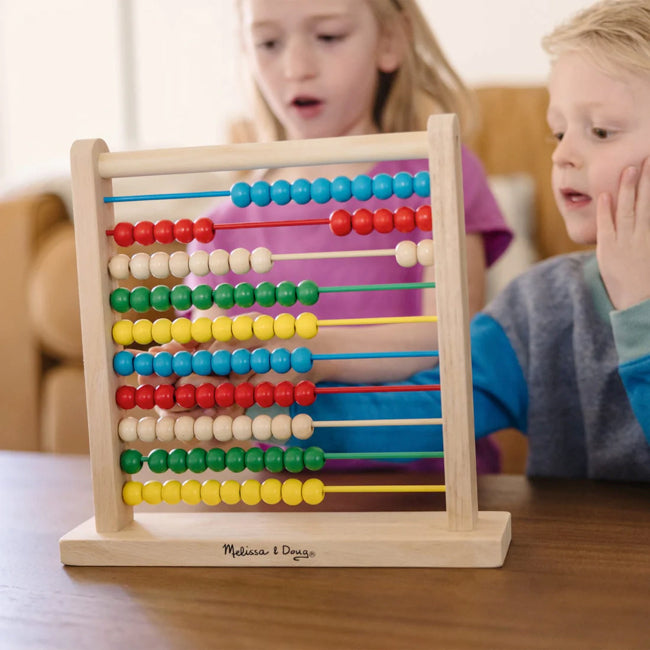 Melissa & Doug Classic Wooden Abacus - Educational Counting Toy for Kids, Math Learning Tool for Preschool & Kindergarten - Perfect for Home & Classroom Use