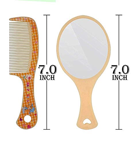 Professional Handheld Salon Mirror & Hair Comb Set - Free Hair Cutting Scissors Included (Brown/Black, 40g) - Perfect for Barbers, Stylists & Home Haircuts