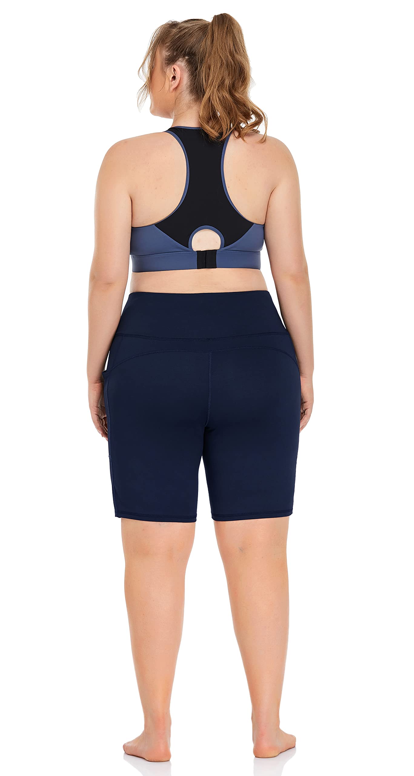 ZERDOCEAN Women's Plus Size High Waist Biker Shorts 8