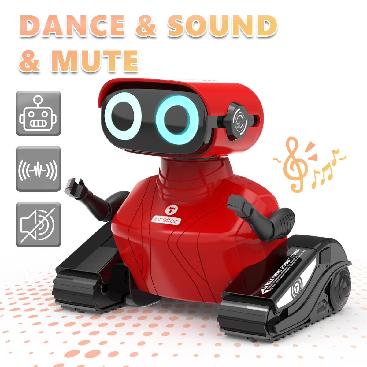 GILOBABY Remote Control Robot Toy for Kids - Interactive RC Robot with LED Eyes, Flexible Head & Arms, Dance Moves & Music - Best Birthday Gift for Boys & Girls Ages 3+ (Red) | STEM Learning Toy, Party Entertainment & Playtime Companion