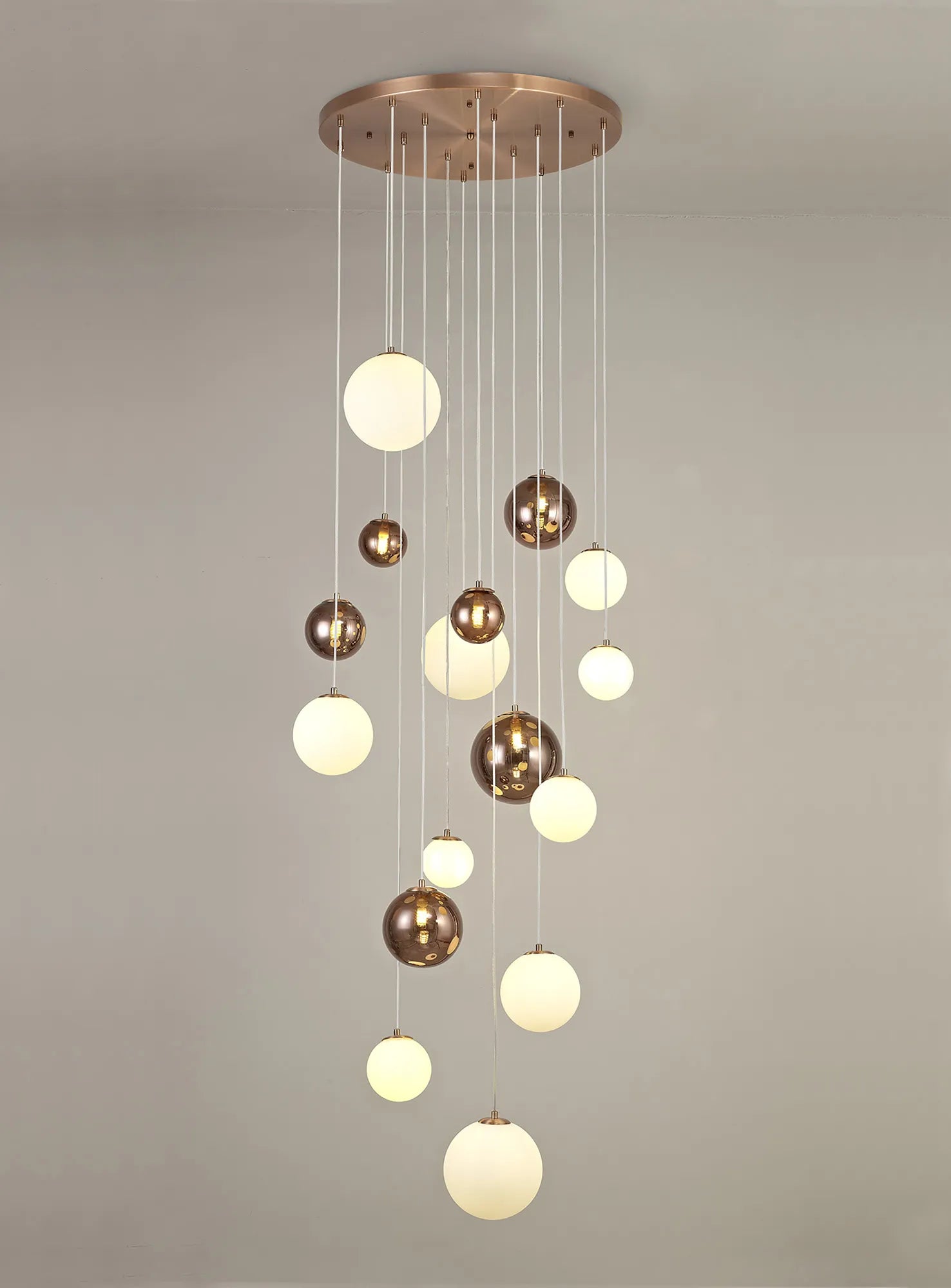 60cm Austin Glass Pendant Light with 16 G9 Bulbs - Modern Hanging Fixture for Kitchen Island, Dining Room, and Living Room Lighting