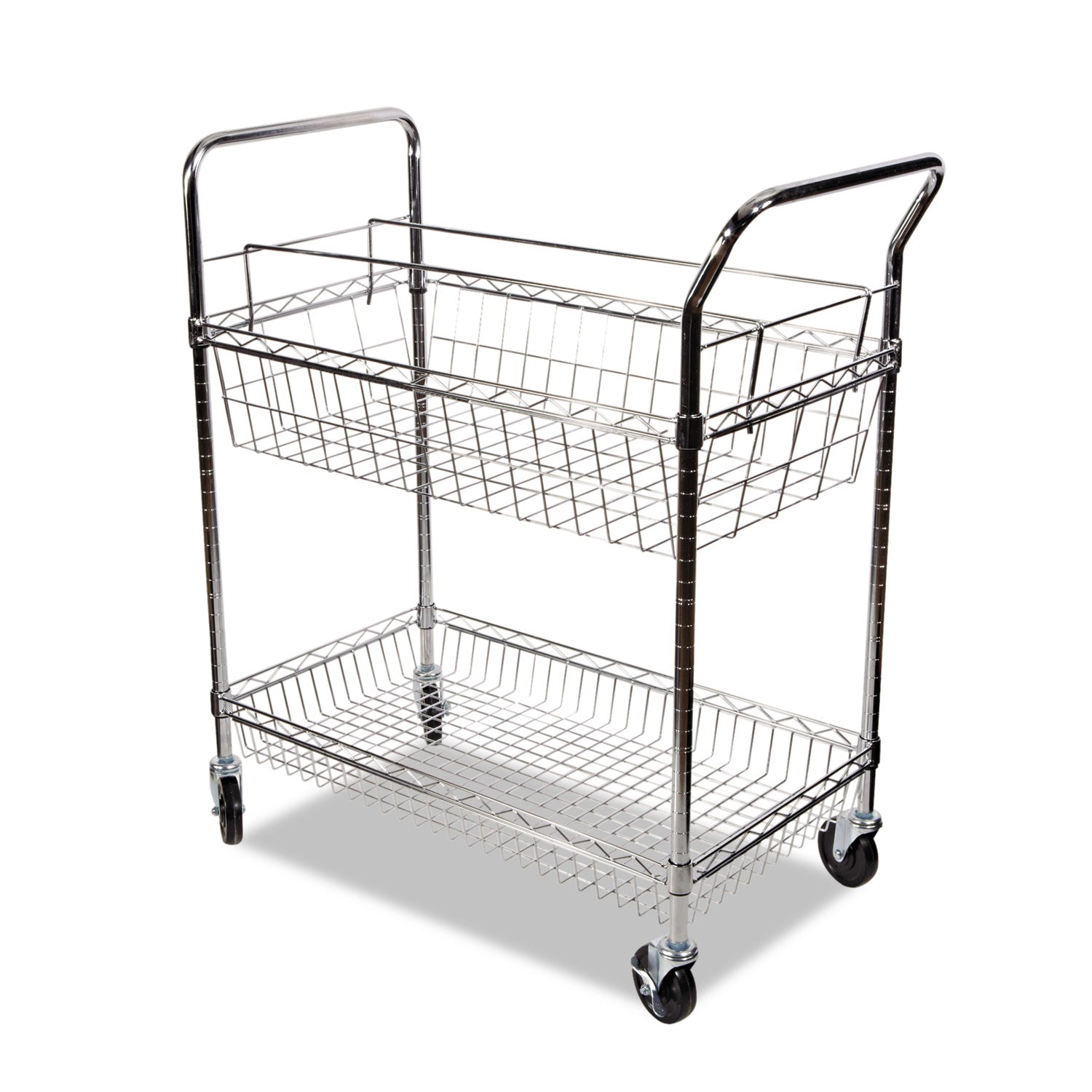 Alera® Heavy Duty Metal Mail Cart with 1 Shelf & Storage Bin - 34.88