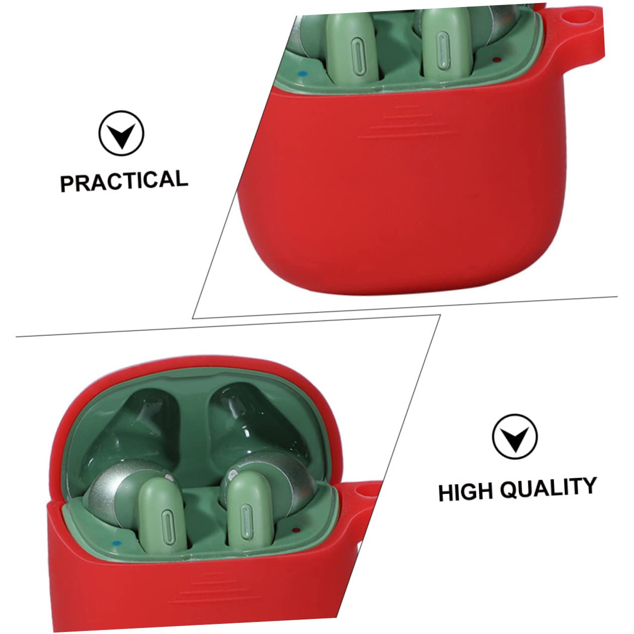 Gadpiparty Silicone Earphone Case - 1pc Novelty Style Headphone Cover with Shockproof Protection (Red) - Perfect for Travel, Gym, and Daily Use
