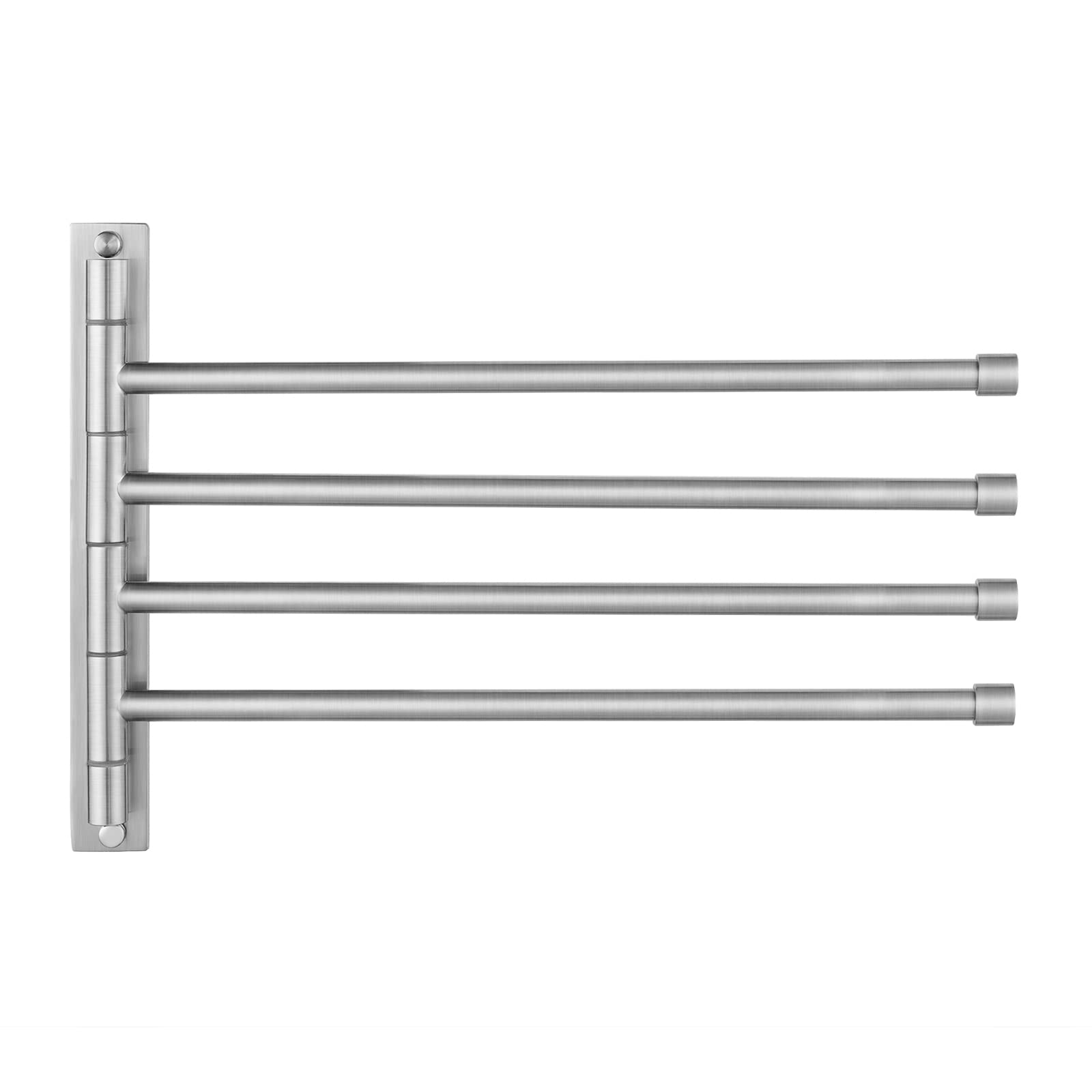 KES 13.8 Inch Swing Arm Wall Mount Towel Bar - 4-Arm Stainless Steel Towel Holder (SUS304 Brushed Finish) for Bathroom, Kitchen & Spa - A2102S4-2 | Space-Saving Design for Small Bathrooms & Modern Homes