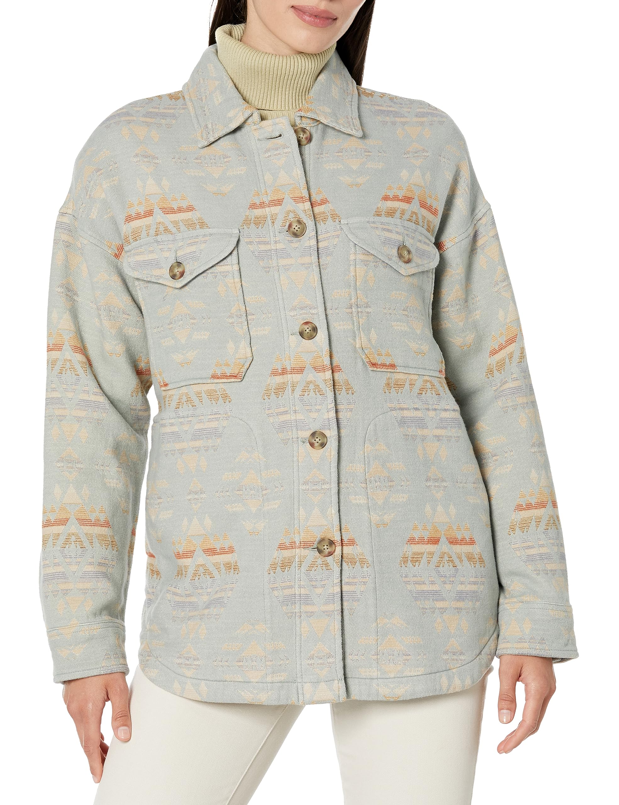 Pendleton Women's Cotton Shacket Jacket - Lightweight Button-Down Shirt Jacket for Women - Perfect for Casual Outfits, Layering & Outdoor Adventures