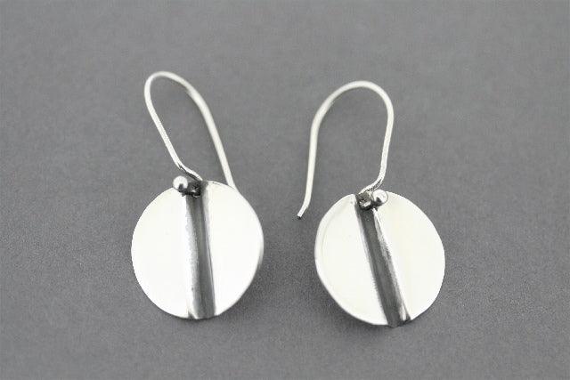 Oxidized Groove Disc Earrings for Women - Sterling Silver Boho Dangle Earrings - Perfect for Parties, Weddings & Everyday Wear