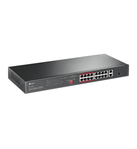 16 Port 10/100Mbps + 2 Port Gigabit Ethernet Switch - High-Speed Network Switch for Home Office, Gaming & Small Business Networking