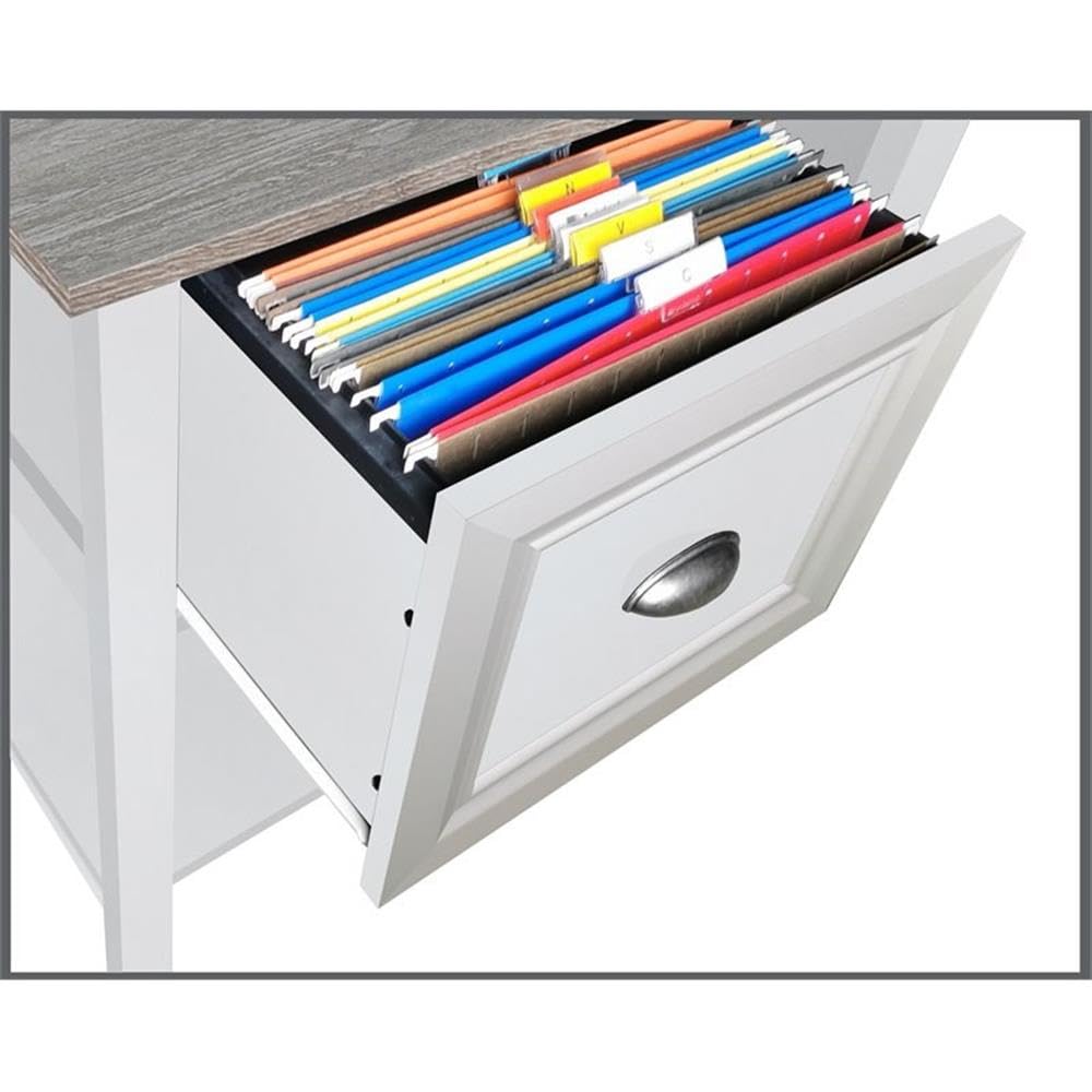 Saint Birch Ansel L-Shaped Transitional Wood Corner Desk in White - Home Office Workstation for Small Spaces, Gaming & Study Desk with Ergonomic Design
