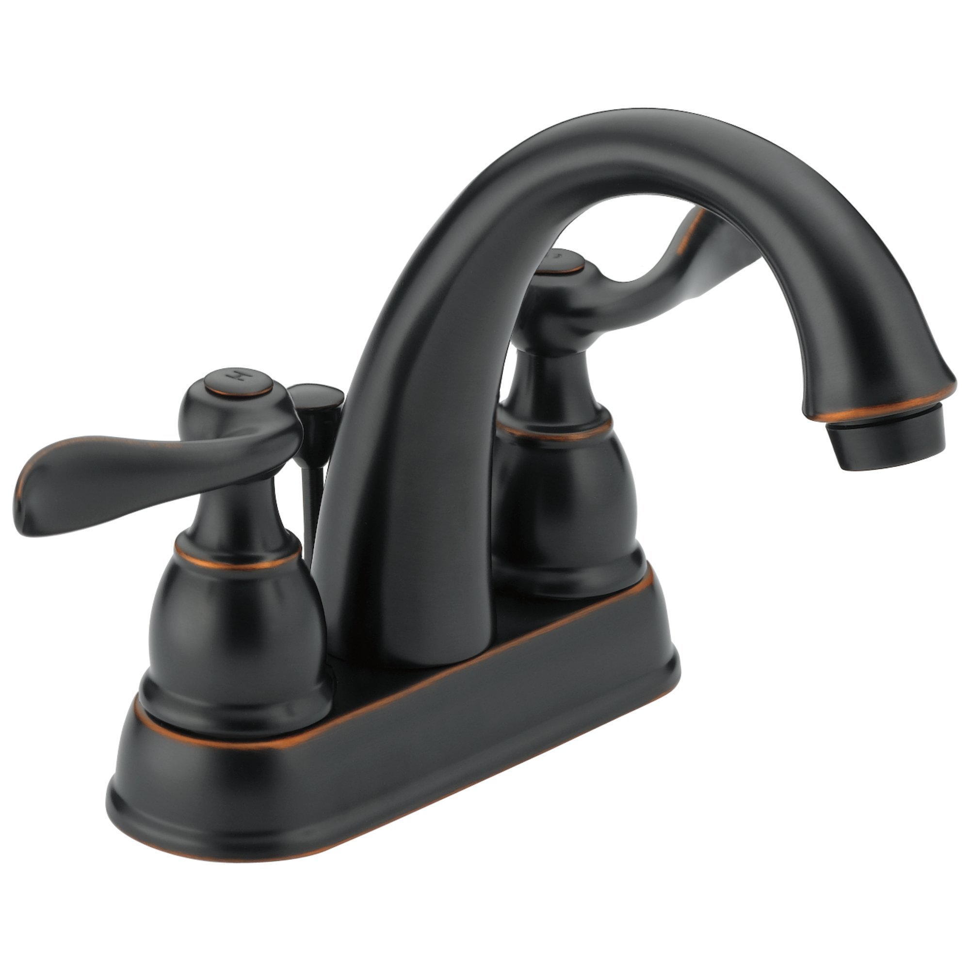 Delta Windemere Centerset Bathroom Faucet - Oil Rubbed Bronze Finish, 2-Handle Bathroom Sink Faucet with Metal Drain Assembly (Model B2596LF-OB) - Perfect for Modern and Traditional Bathroom Decor