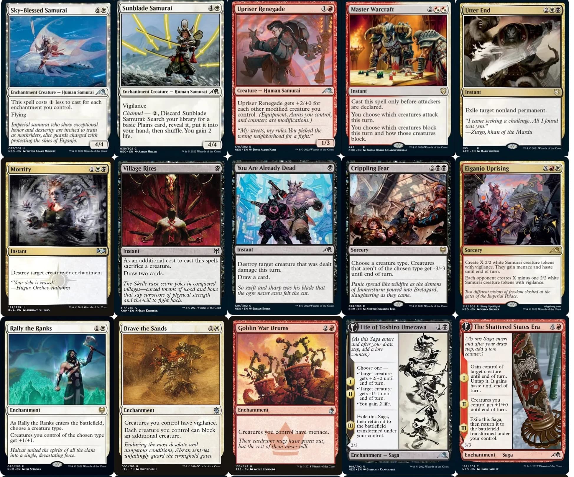 Elite Commander Mardu Samurai Deck - Red White Black MTG - Isshin EDH Commander - 100 Card Custom Magic The Gathering Deck - Powerful for Competitive Play & Casual Gaming