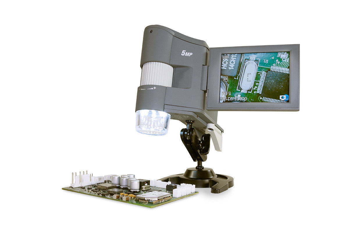 5MP LCD Digital Microscope with FlipView - Portable Handheld Magnifier for Coin Stamps Jewelry Inspection, Hobby & Science Education