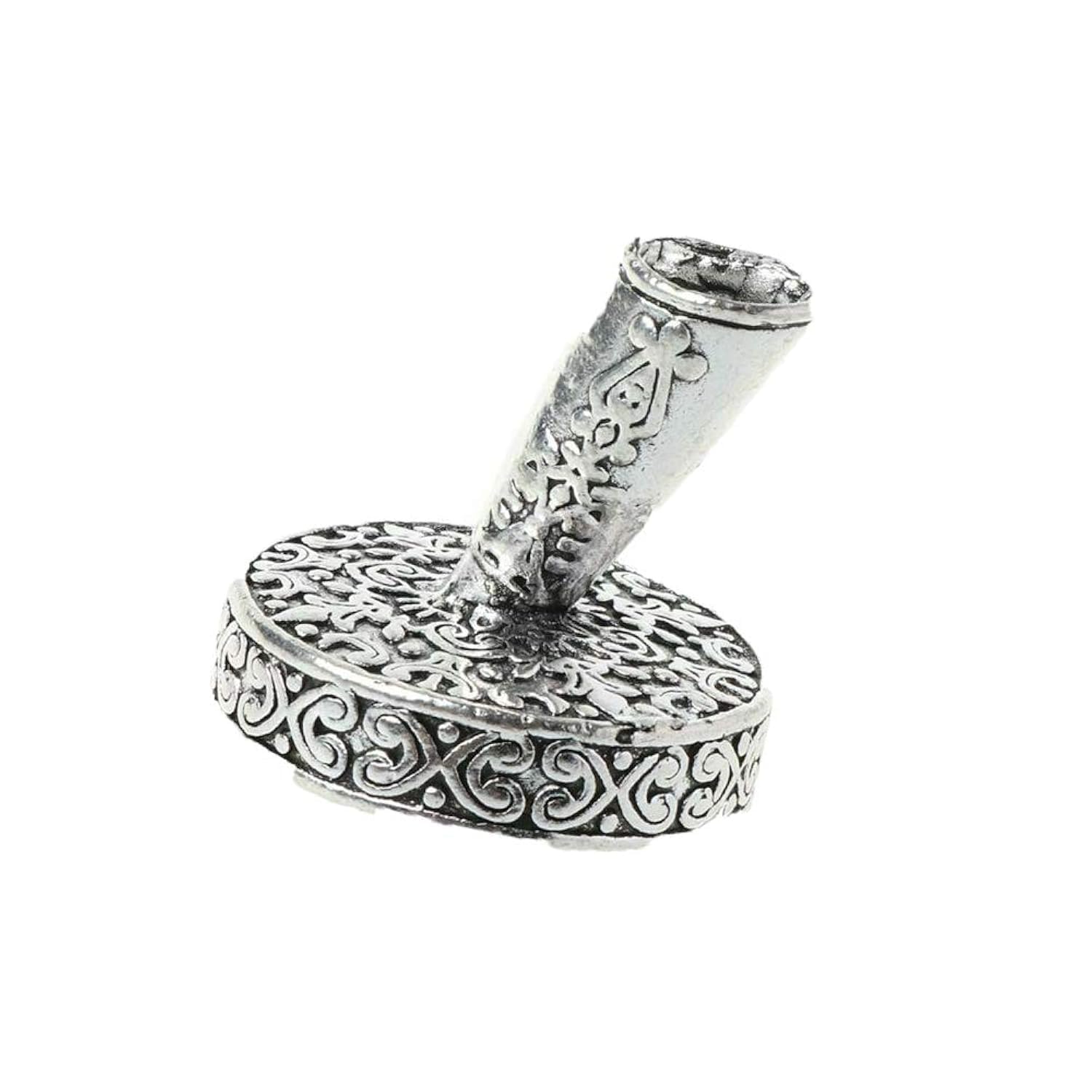 Vintage Round Metal Feather Quill Pen Holder - 1PC Antique Calligraphy Dip Pen Stand for Office, School & Writing Enthusiasts | Perfect Desk Organizer for Students, Teachers & Gift Ideas