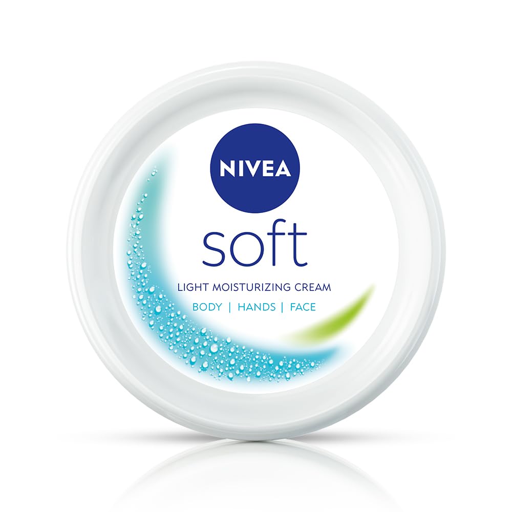 NIVEA Soft Light Moisturizing Cream for Face, Hands & Body - Vitamin E & Jojoba Oil Hydration, Non-Greasy Formula, 50ml - Perfect for Daily Skincare & Dry Skin Relief