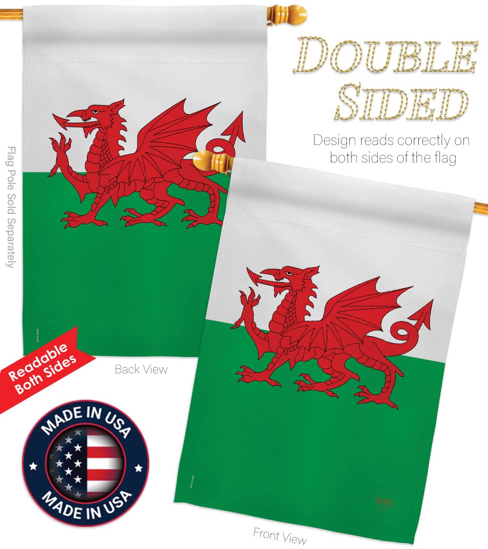 Wales Nationality Decorative Flag Set 28x40