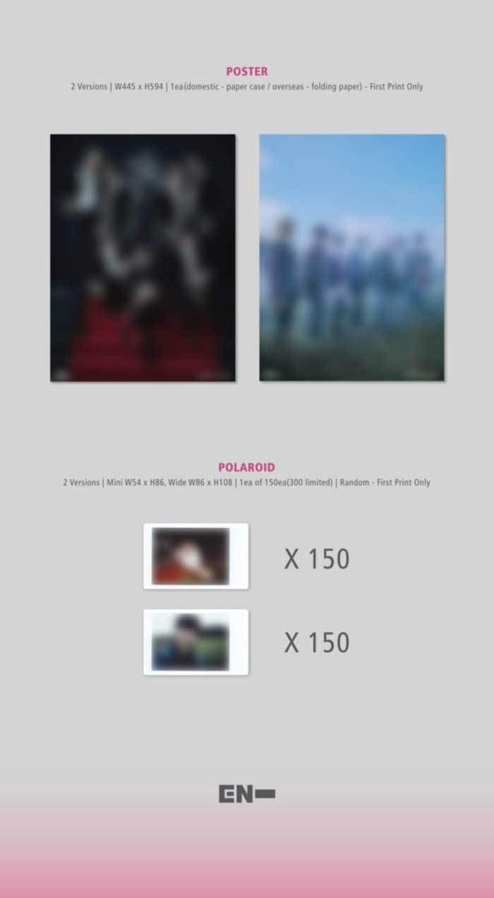 ENHYPEN BORDER : DAY ONE 1st Mini Album 2 Version SET - 136p Photobook, Clear Story Cover, Bookmark, Photocards, Postcard | K-POP Collectible Album for Fans, Gift Idea, Music Lovers | Perfect for Display, Fan Meetings, and Special Occasions