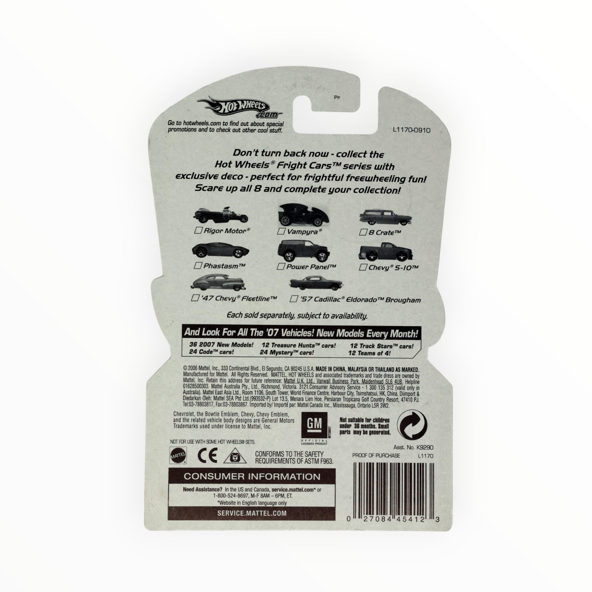 Hot Wheels Fright Cars 47 Chevy Fleetline 2006 Die-Cast Model Car - Collectible Toy Vehicle for Kids & Adults - Perfect for Halloween Decor, Car Shows & Display Collections