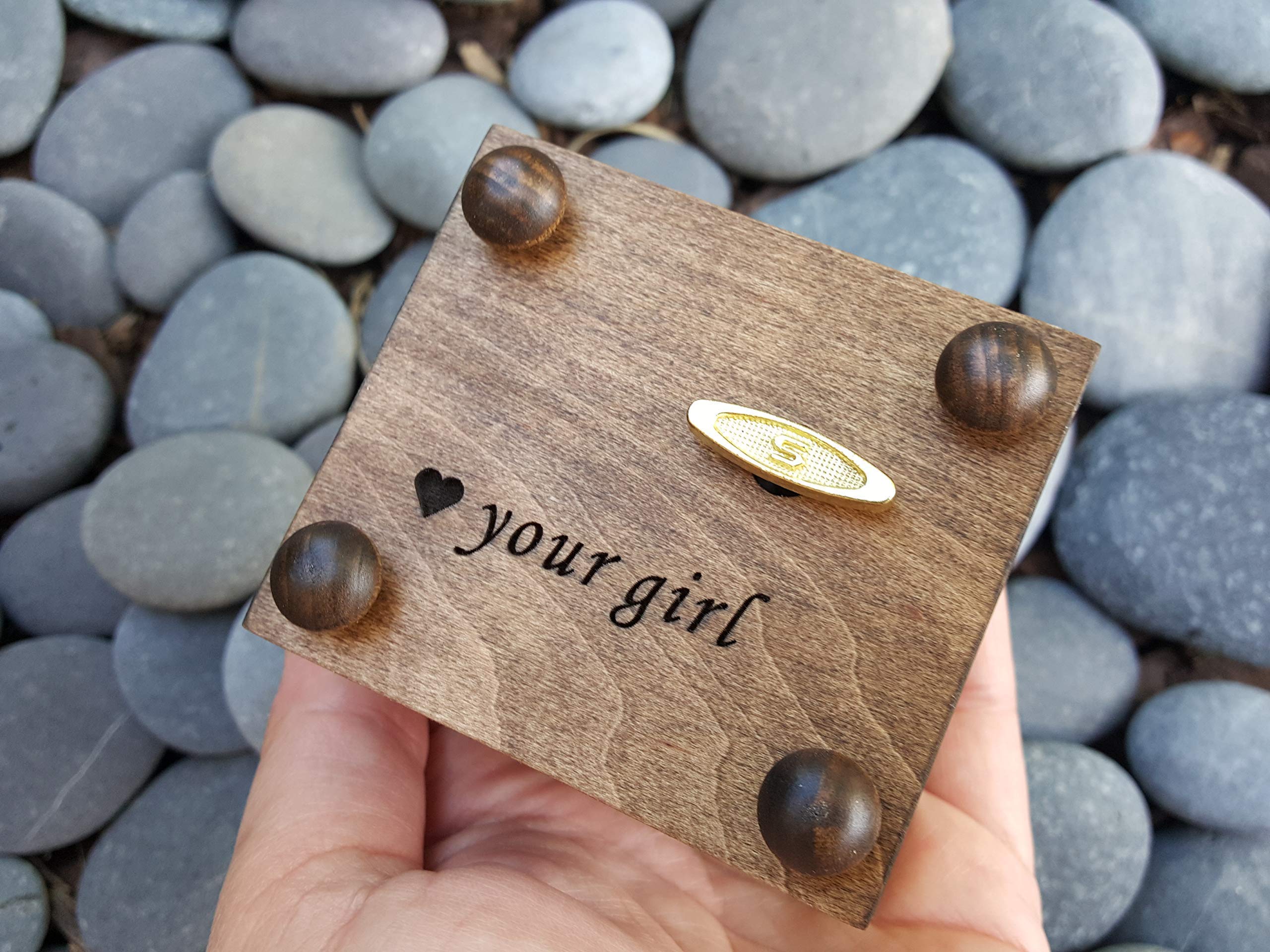 Personalized Engraved Wooden Music Box for Dad - Unique Father's Day Gift Idea - Birthday, Anniversary & Retirement Present - Plays 20 Classic Melodies - Perfect for Bedside, Office Desk or Keepsake Display