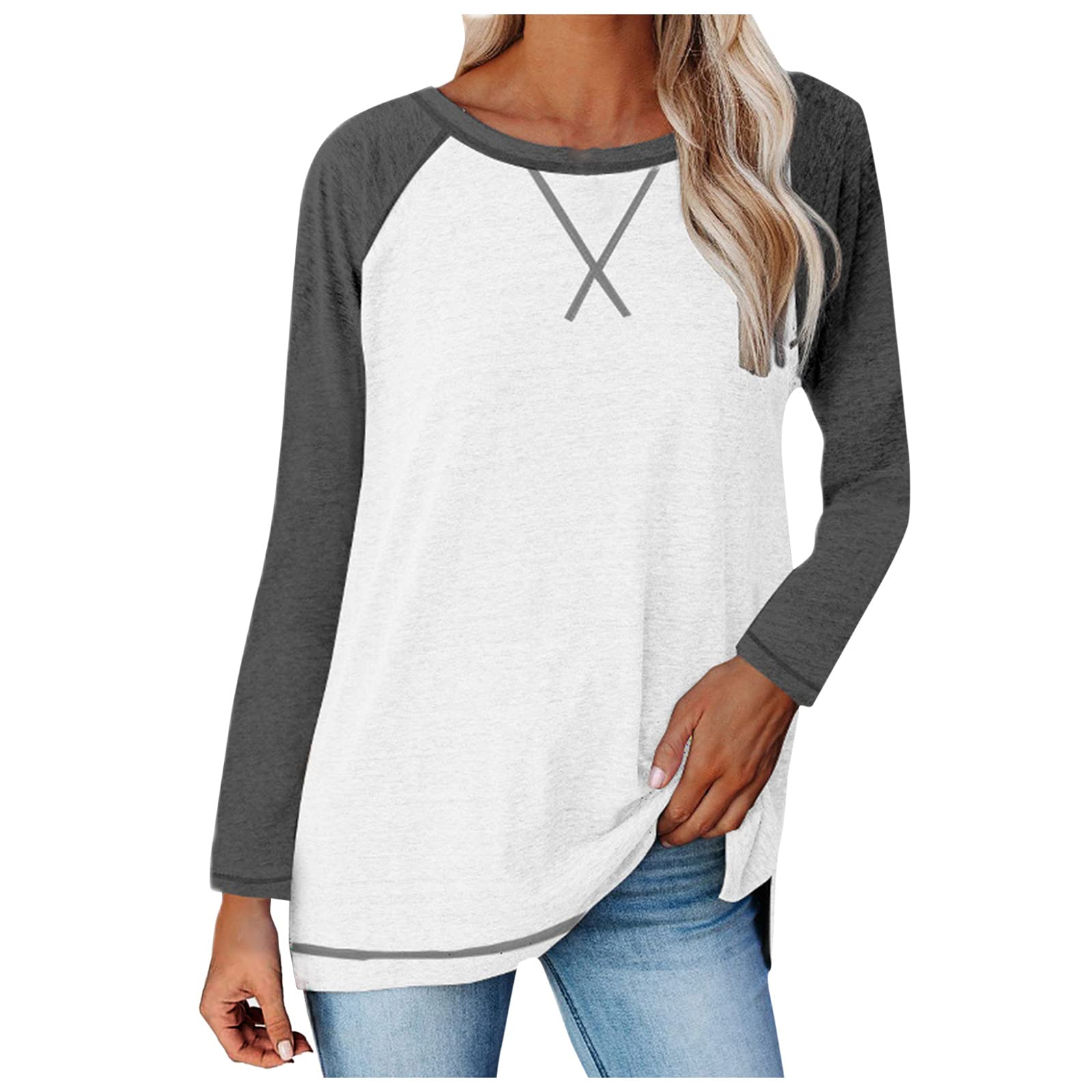 Women's Long Sleeve Crew Neck Cotton T-Shirts - Soft Basic Pullover Tops for Fall & Winter | Casual Wear, Layering & Everyday Outfits