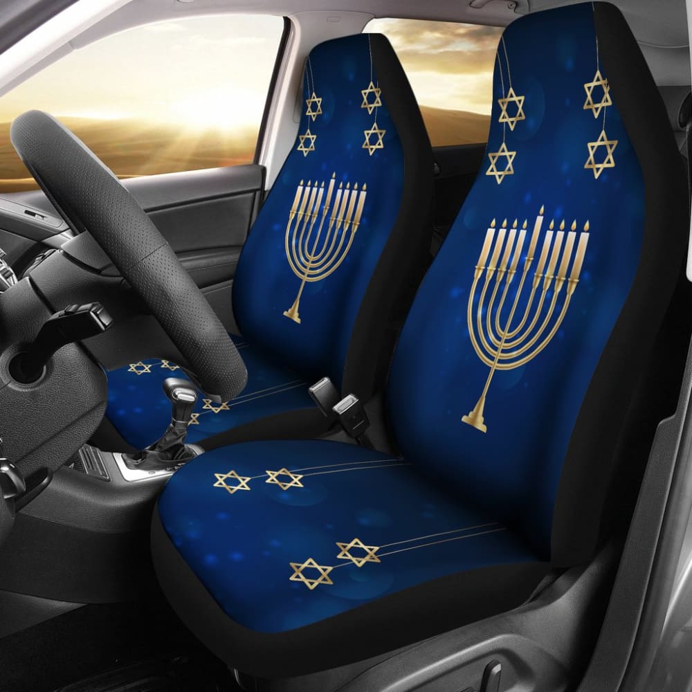 Hanukkah Themed Car Seat Covers - Premium Print Design 210201 - Perfect for Holiday Travel & Jewish Celebrations