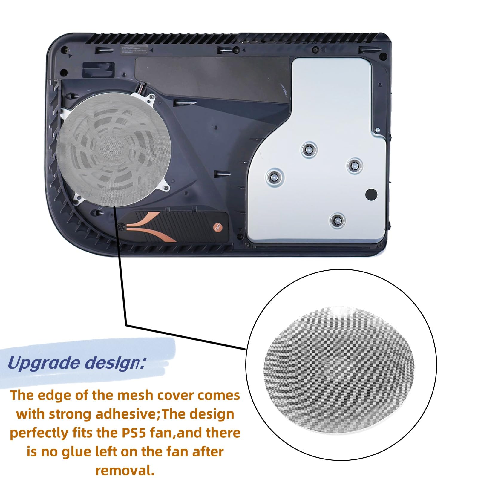 Ruimou PS5 Dust Cover Kit - 4 Round Mesh Dust Filters, 7 Dust Plugs, 1 Cleaning Brush - Compatible with PS5 & PS5 Slim Gaming Console - Perfect for Dust Protection & Console Maintenance