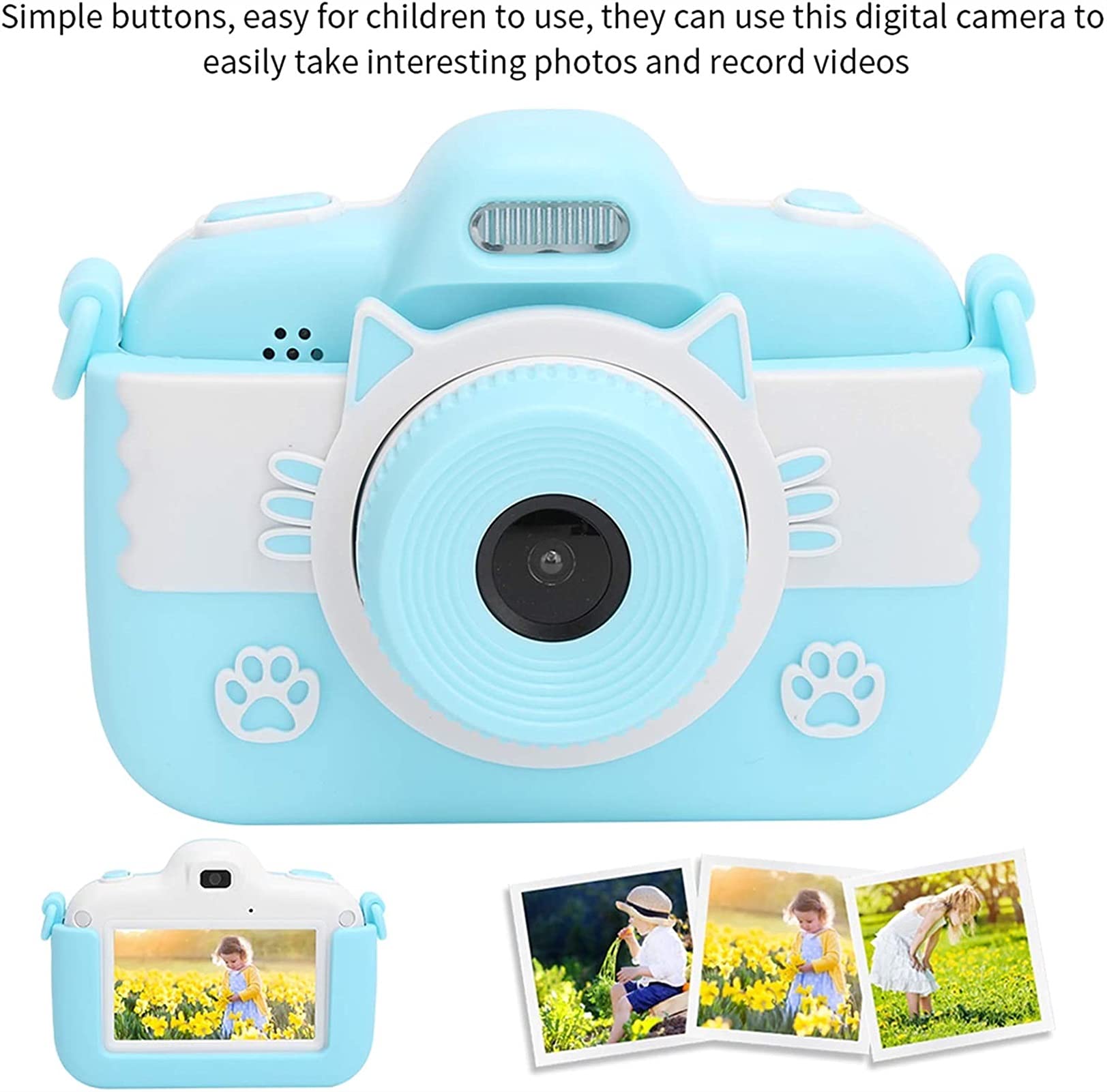 Kids Digital Camera 20MP with Games - Anti-Drop Selfie Cam for Boys & Girls - Birthday Gift for Outdoor Fun